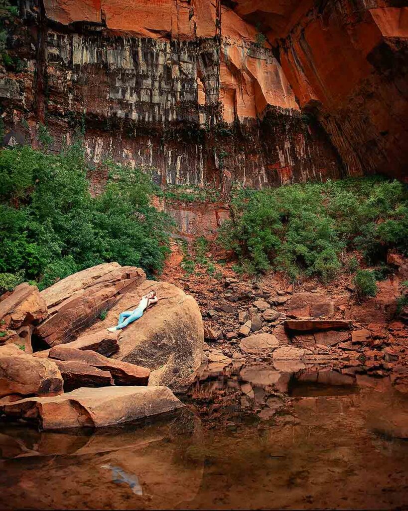 Upper Emerald Pool reflection